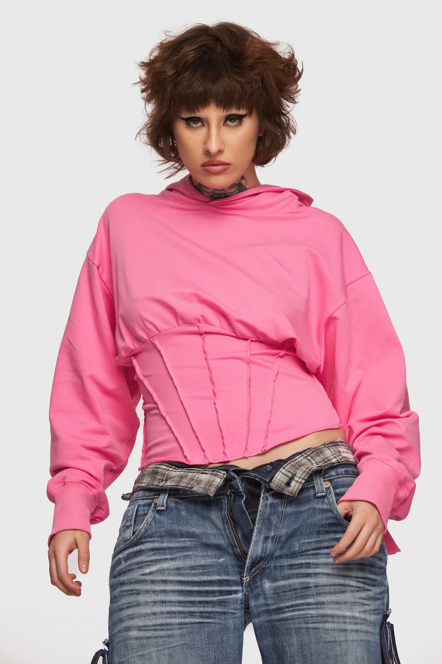 Fucsia Corset Hoodie