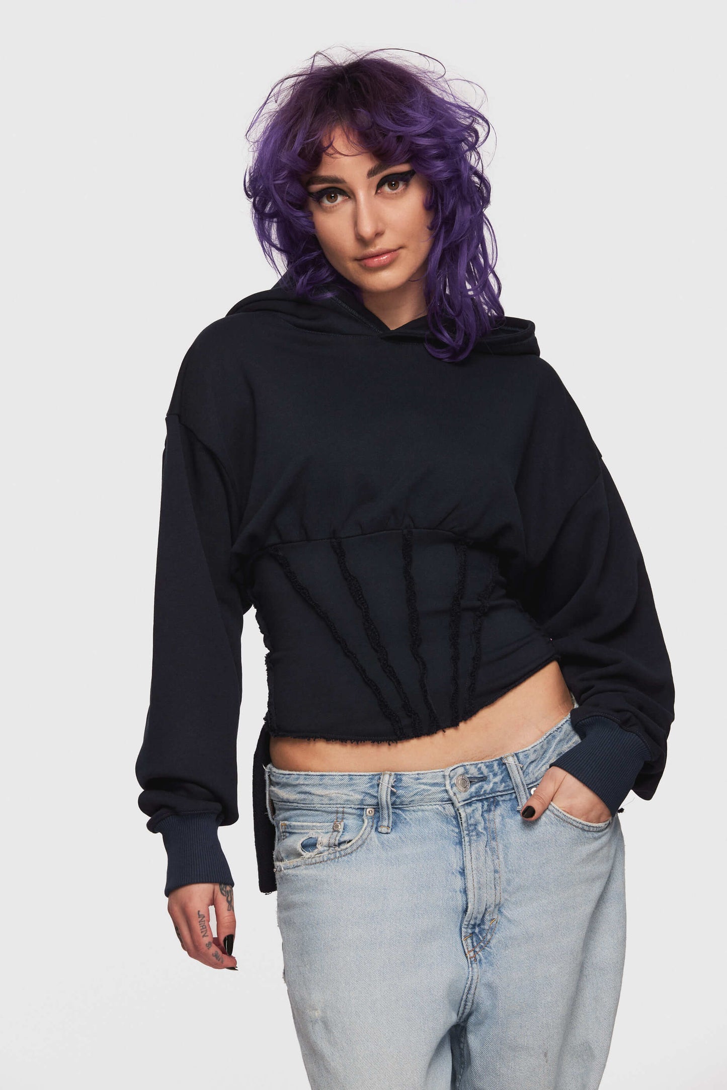 Navy Corset Hoodie