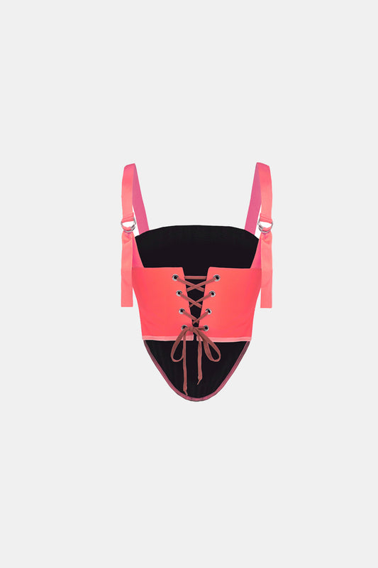 Pink Eco Leather Brace Corset