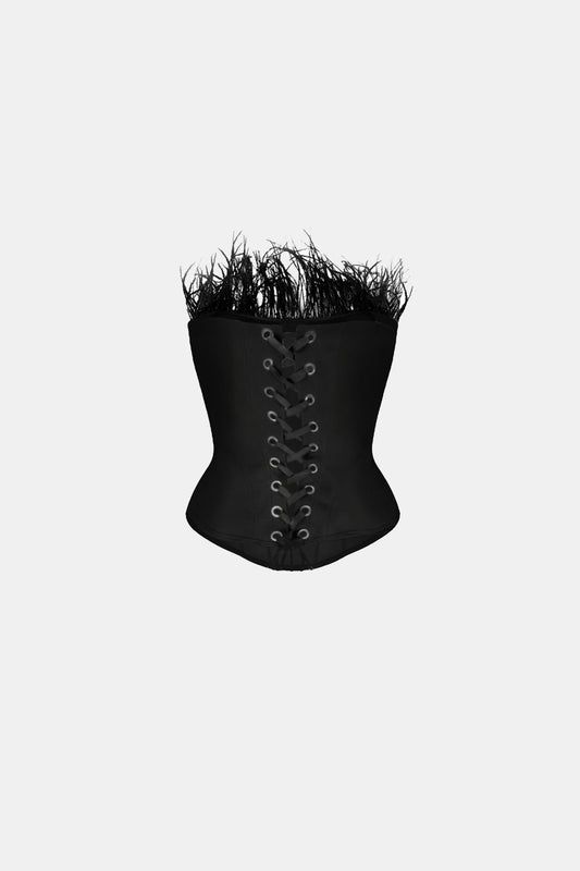 Black Feathers Polly Corset