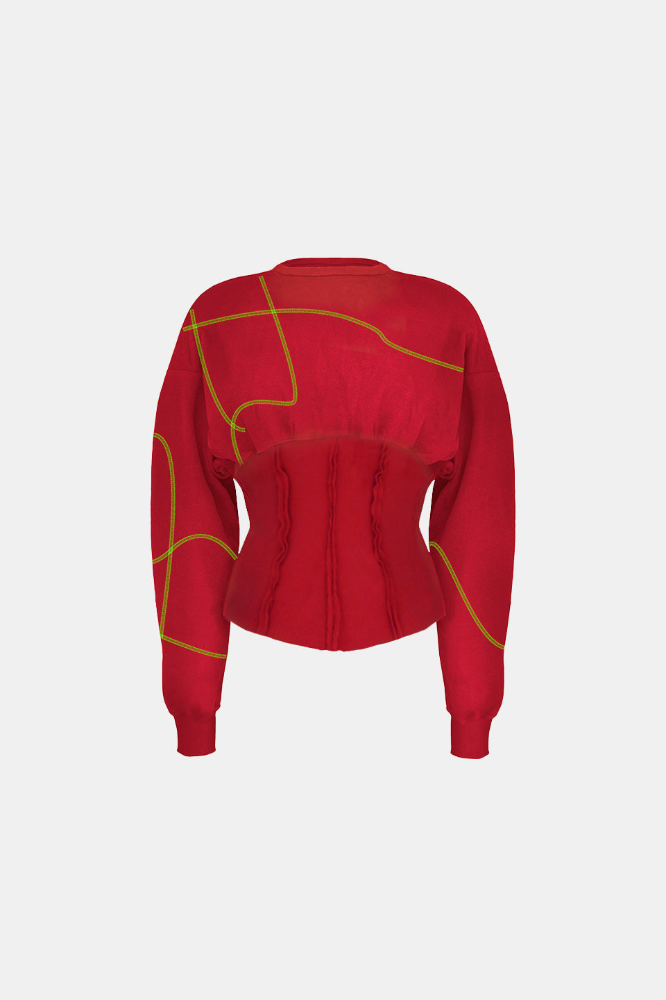 Red Patchwork Corset Top