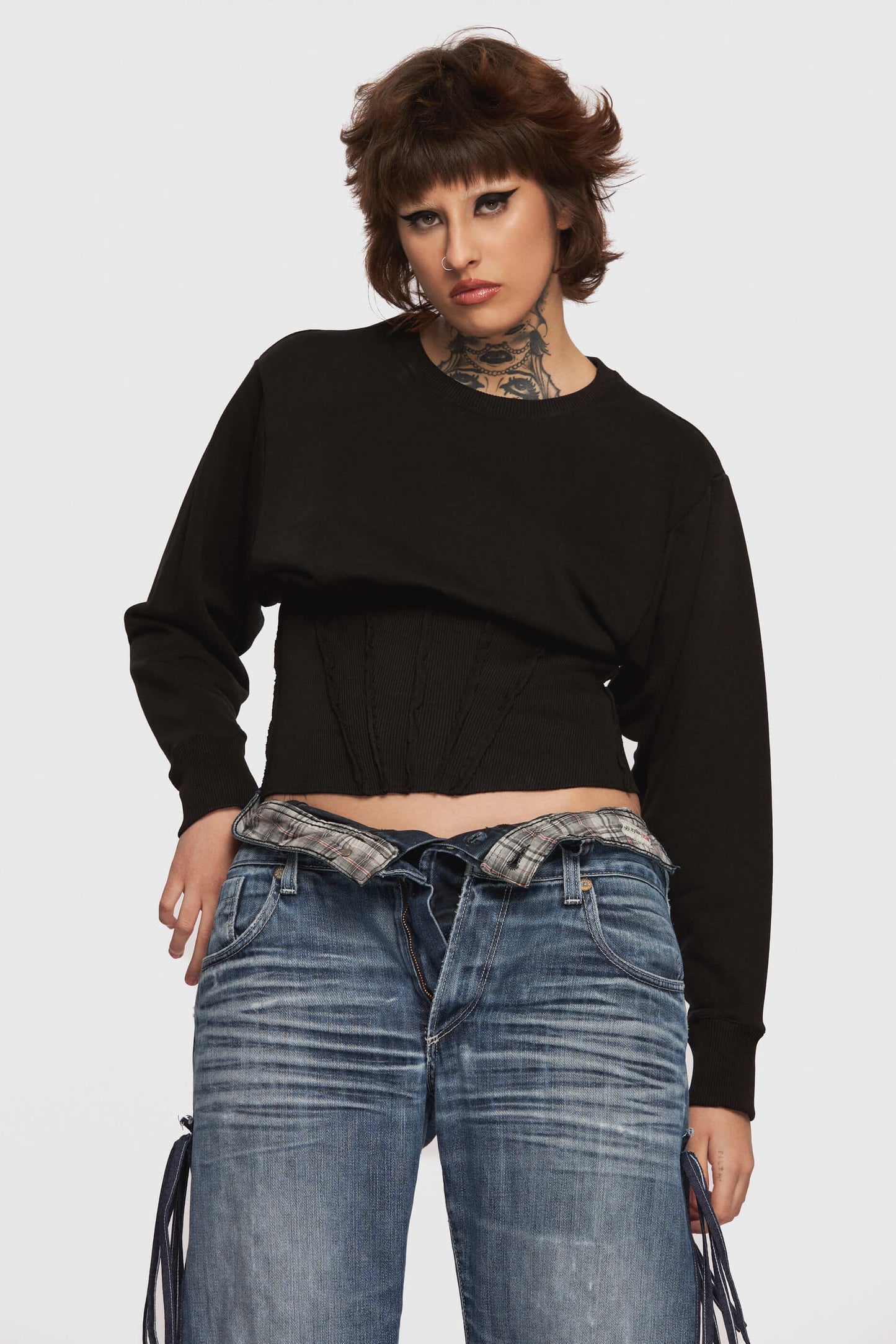 Top Corset Negru