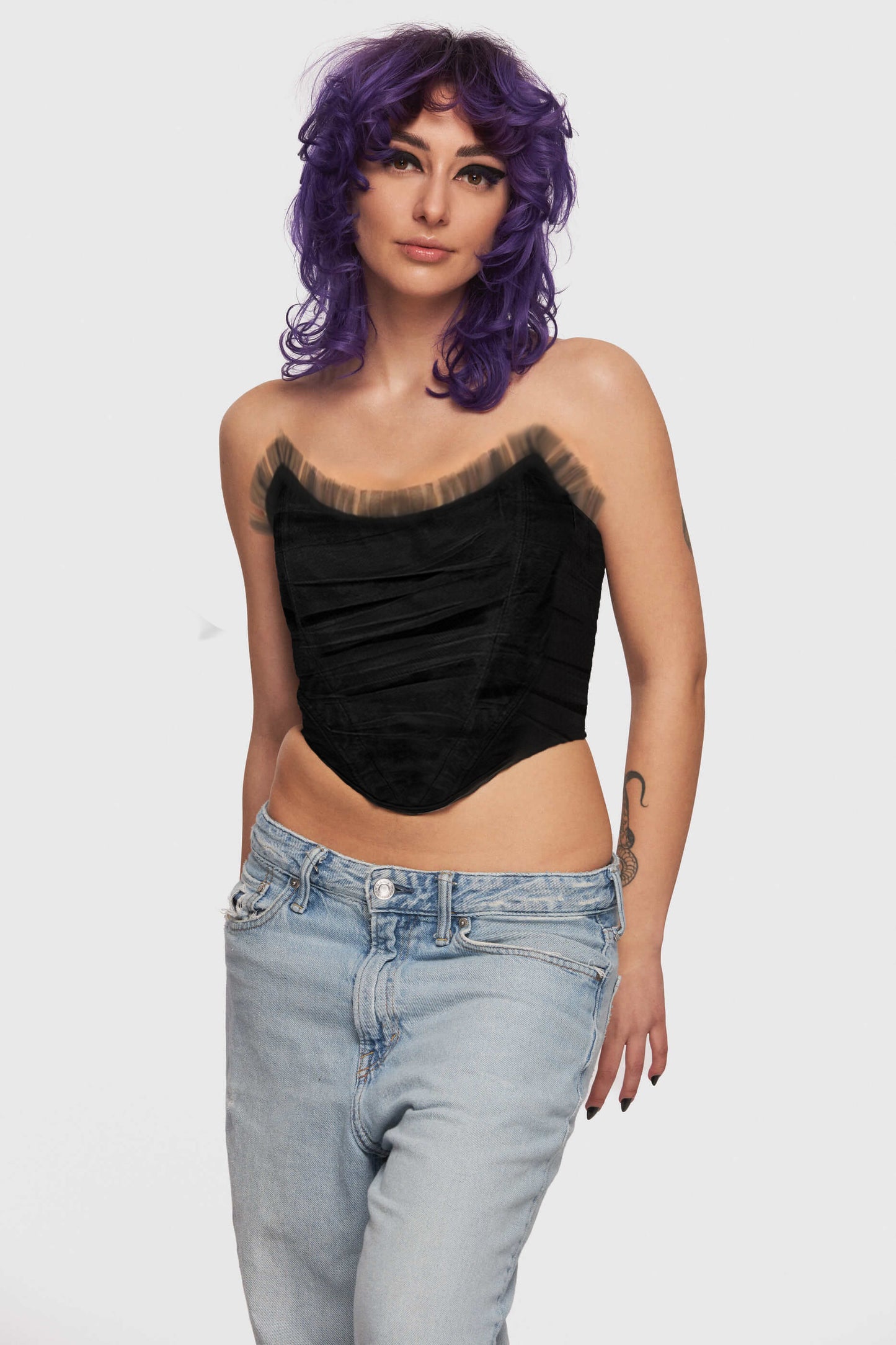 Black Tulle Demure Corset