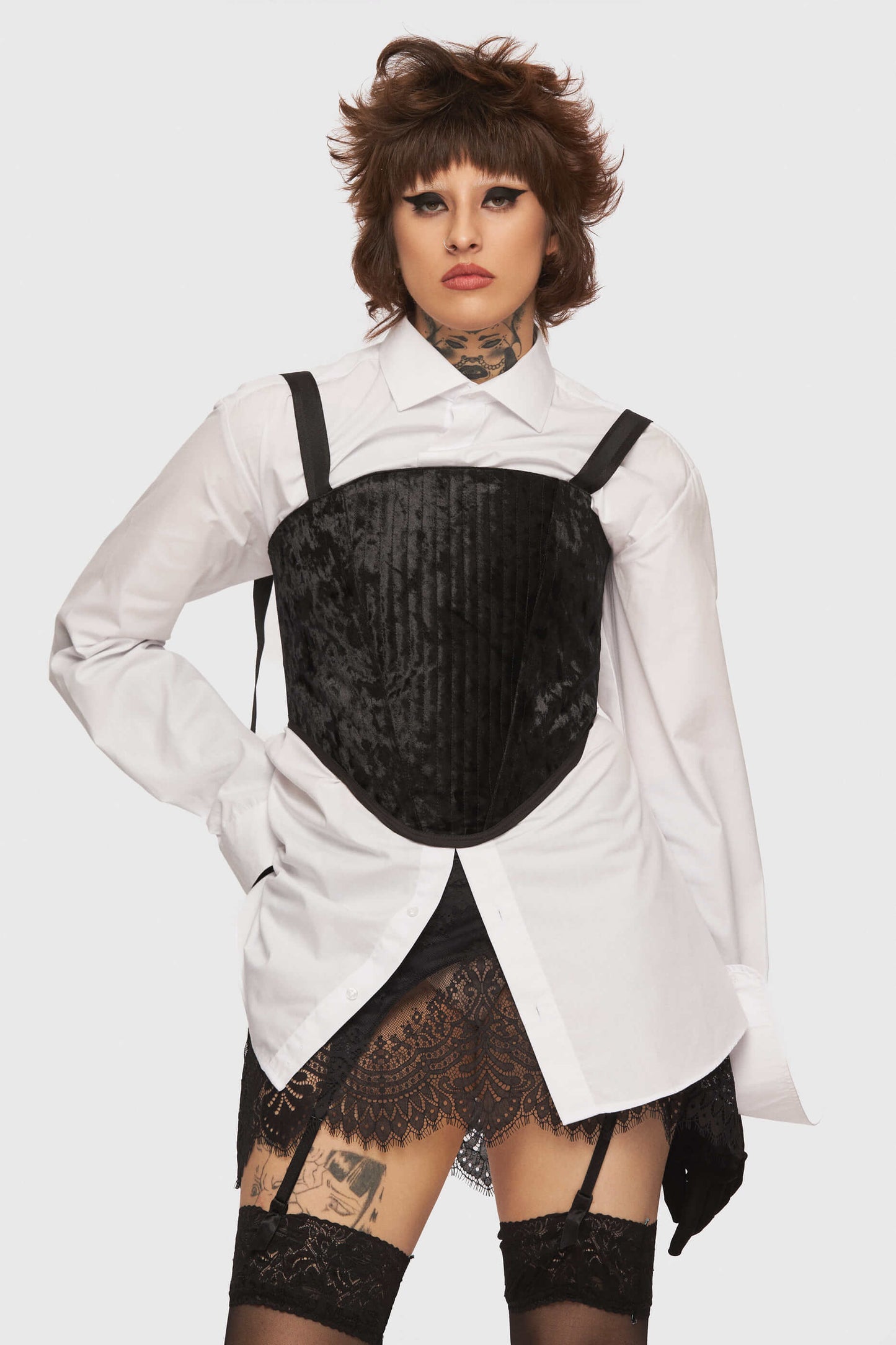 Black Velvet Brace Corset