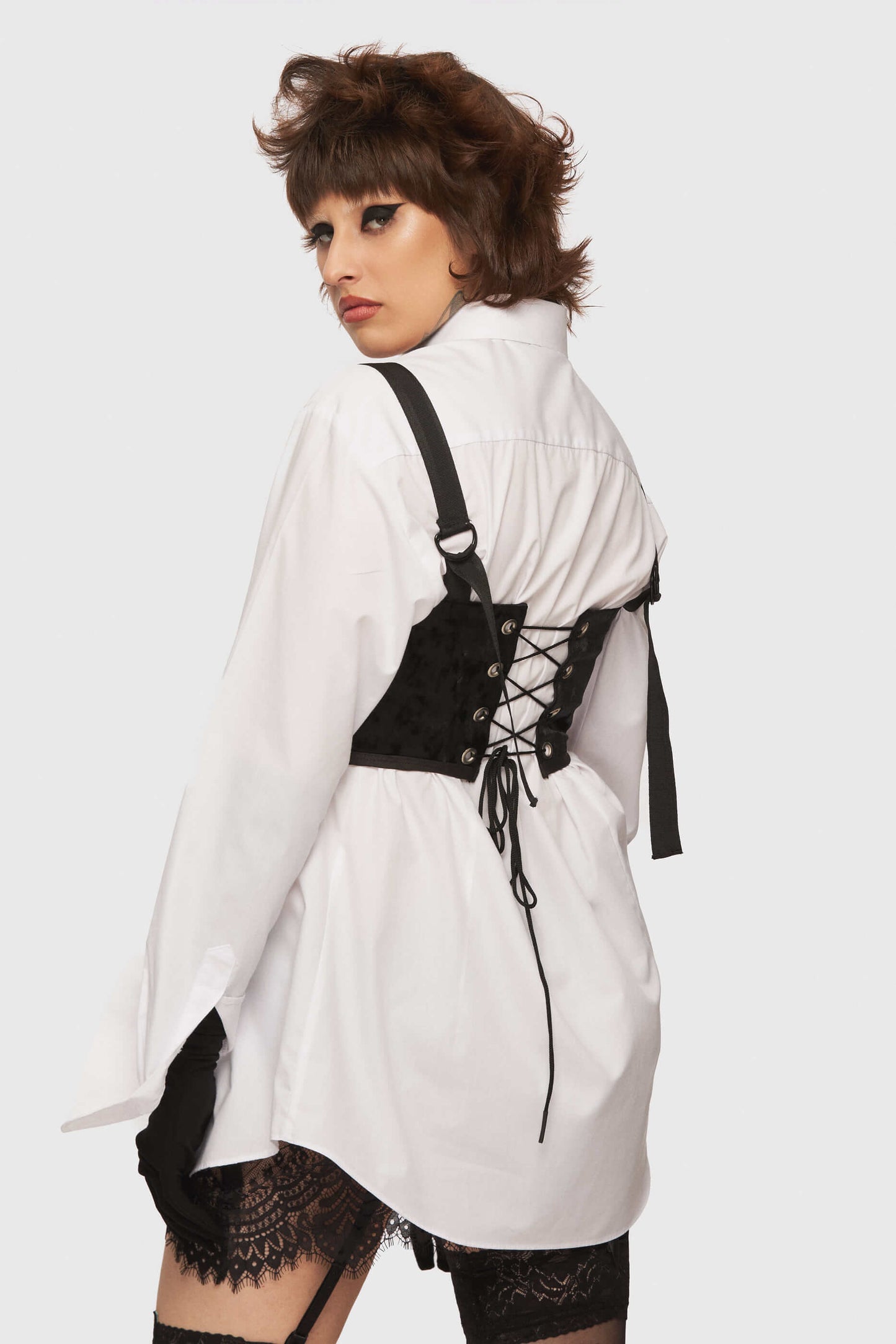 Black Velvet Brace Corset