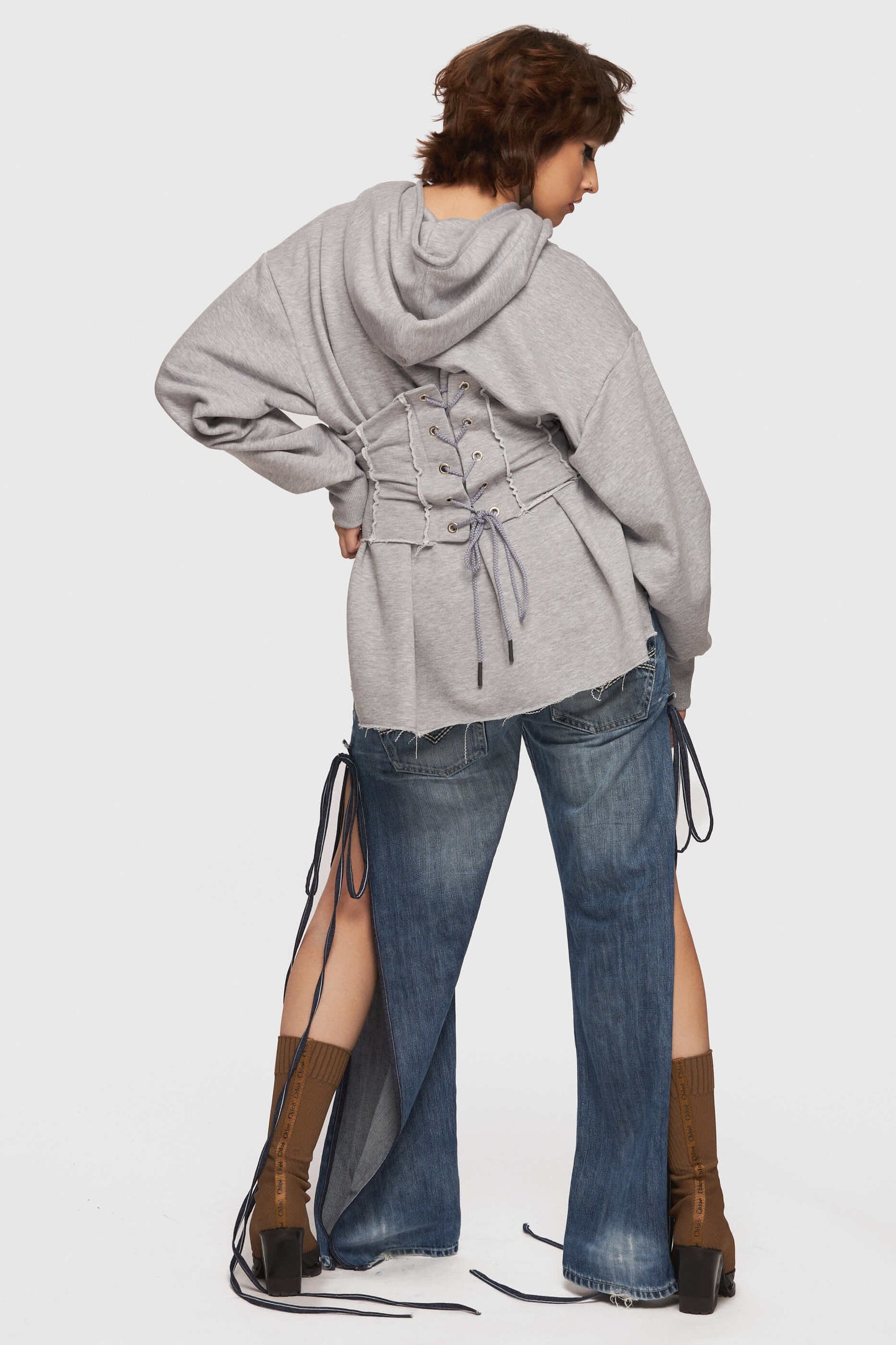 Gray Corset Hoodie