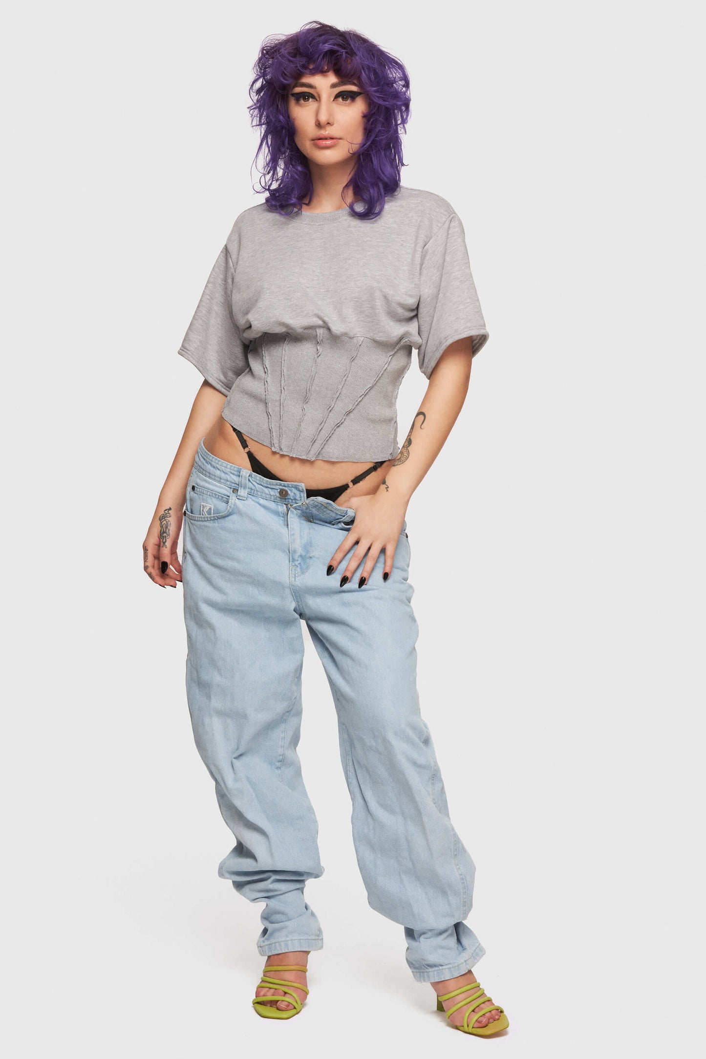 Gray Corset T-shirt