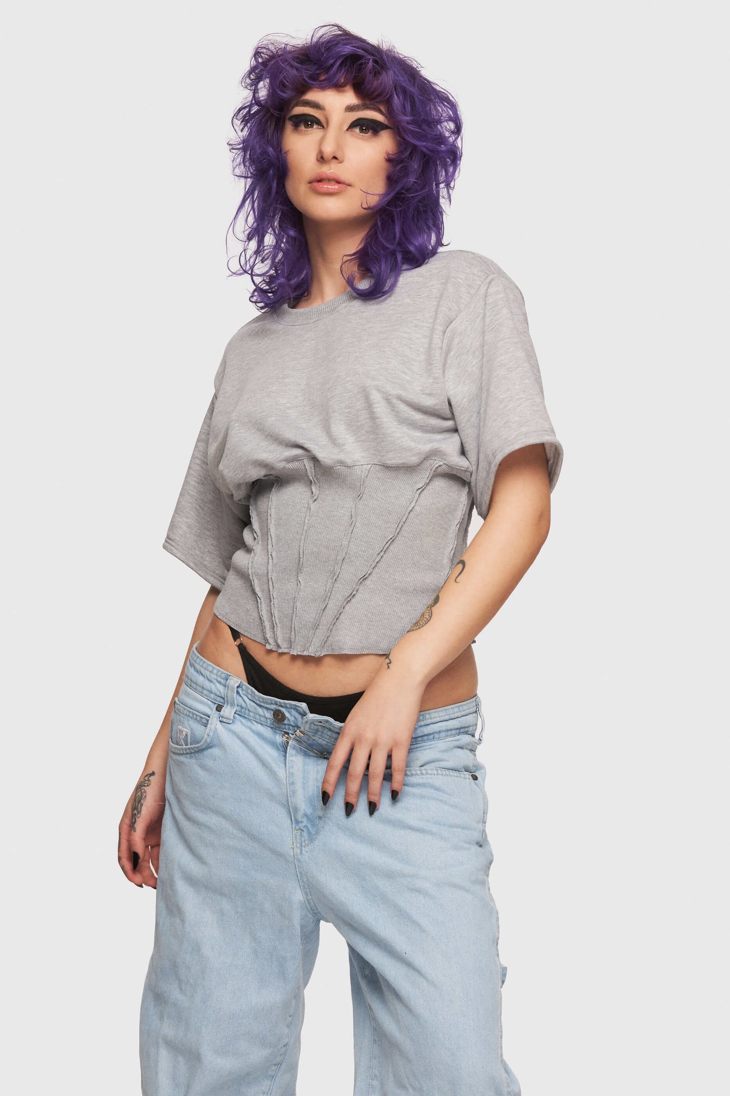 Gray Corset T-shirt
