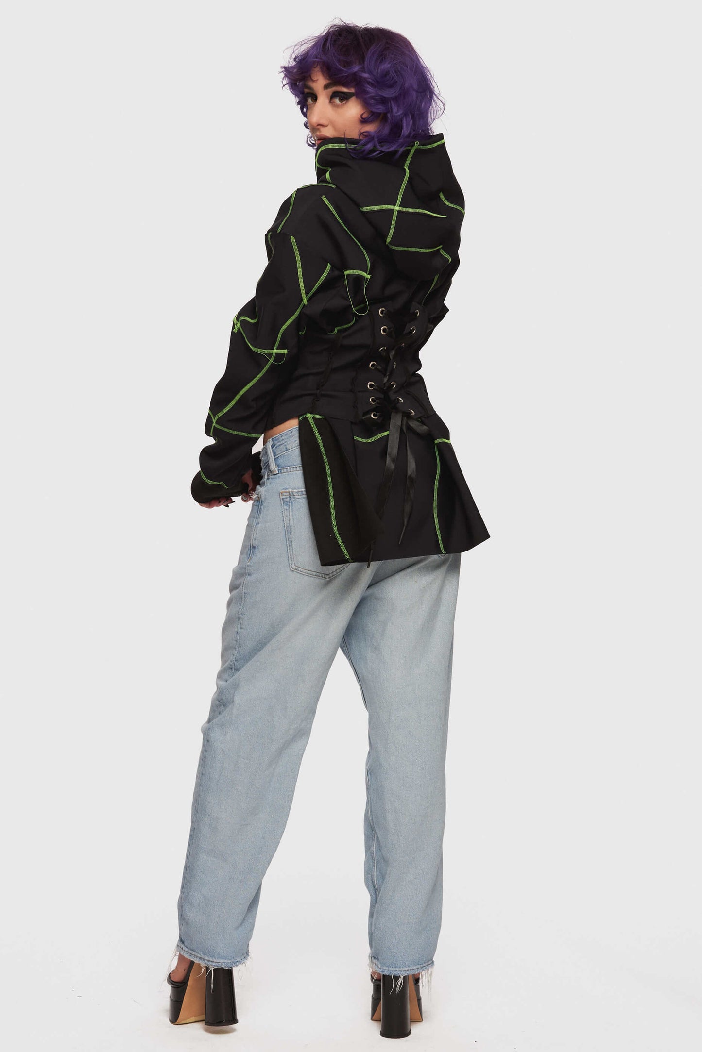 Hanorac Corset Verde Patchwork