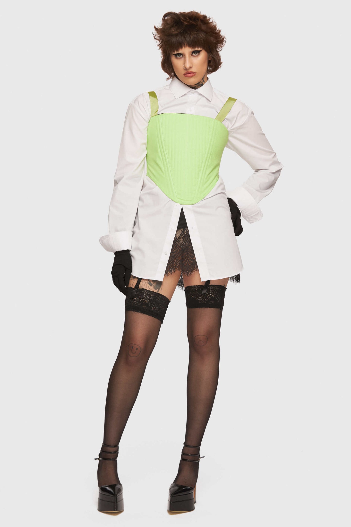 Corset Bretele Verde Lime
