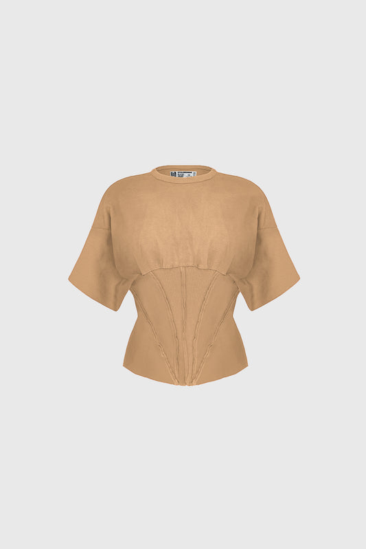 Tricou Corset Nude