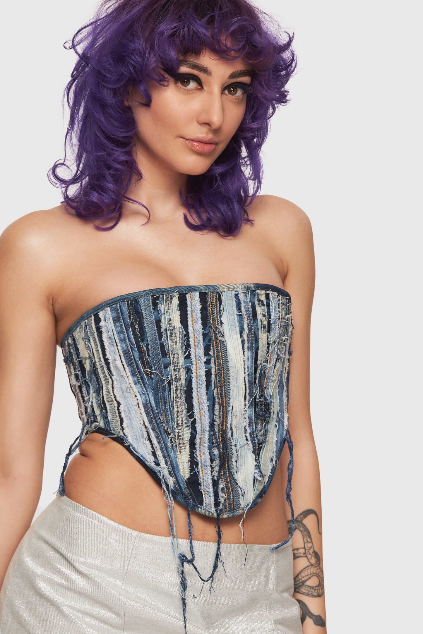 Patch Denim Corset