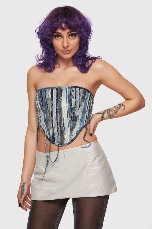 Patch Denim Corset