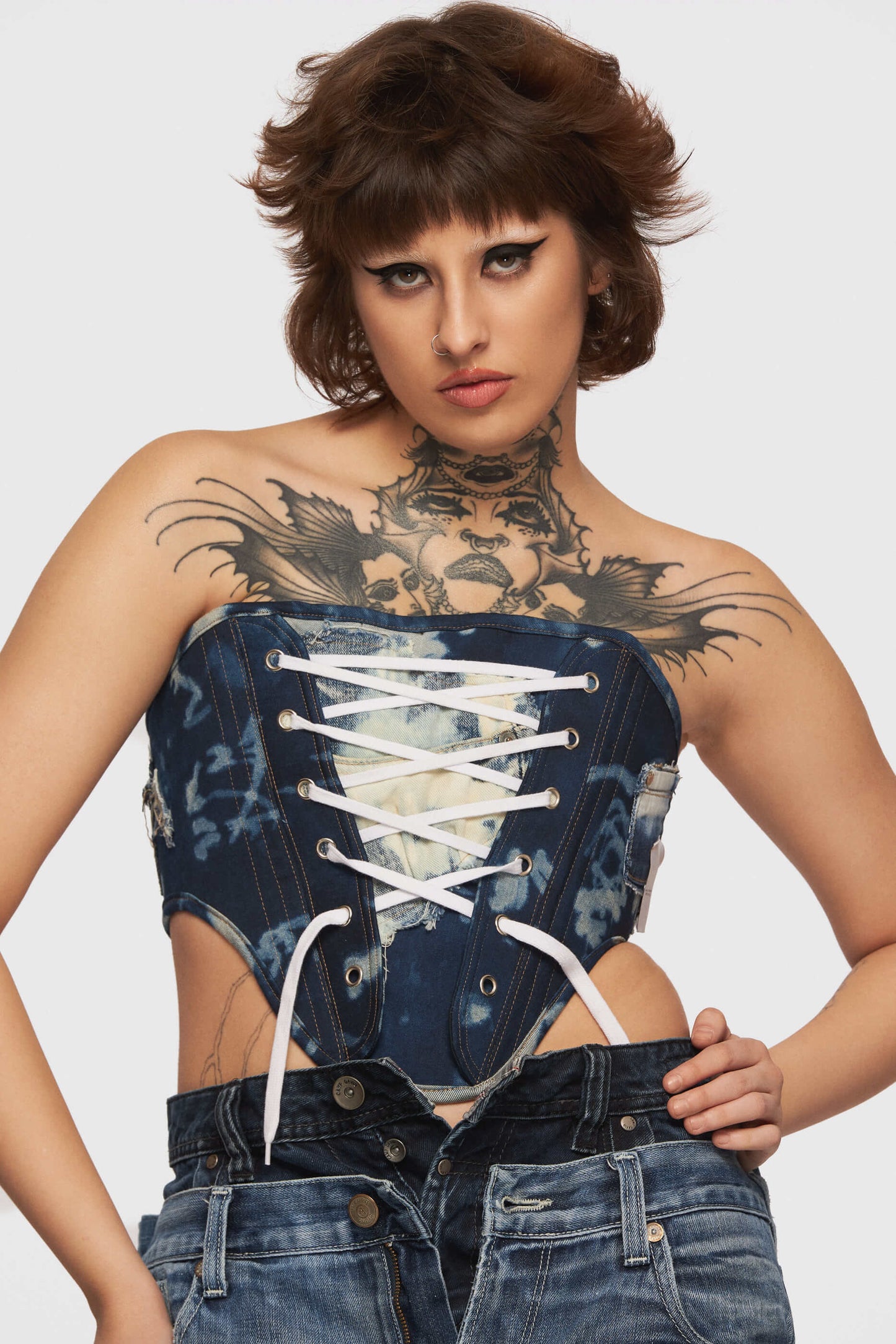 Corset Denim Patchwork
