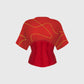 Tricou Corset Roșu Patchwork