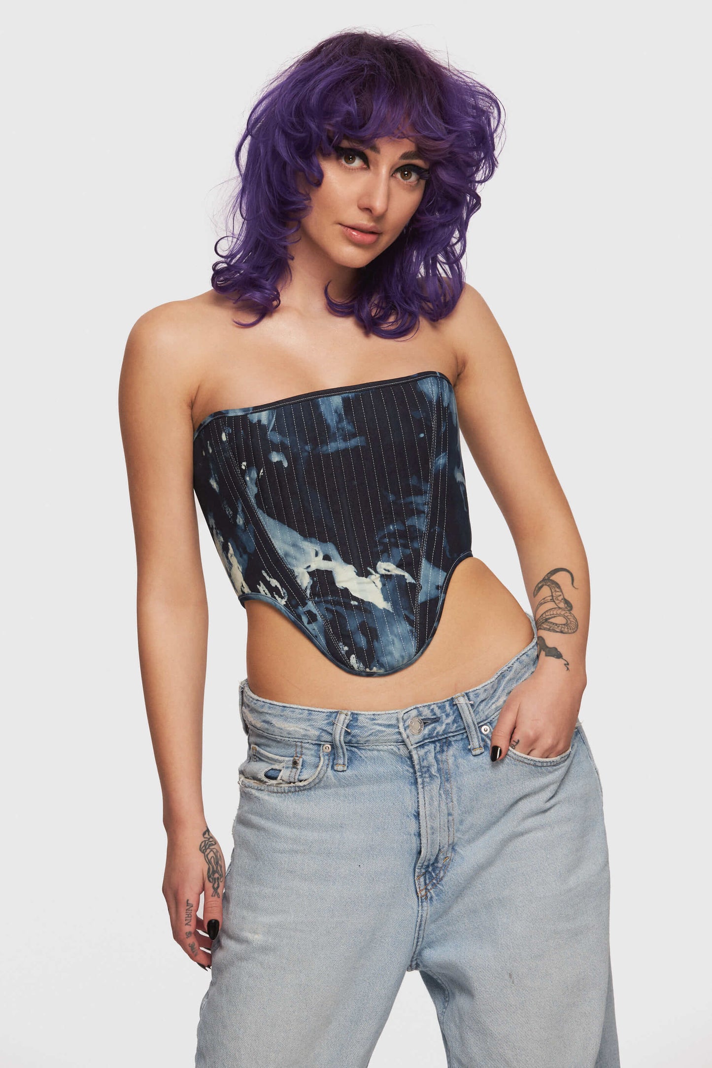 Corset Denim Tie Dye