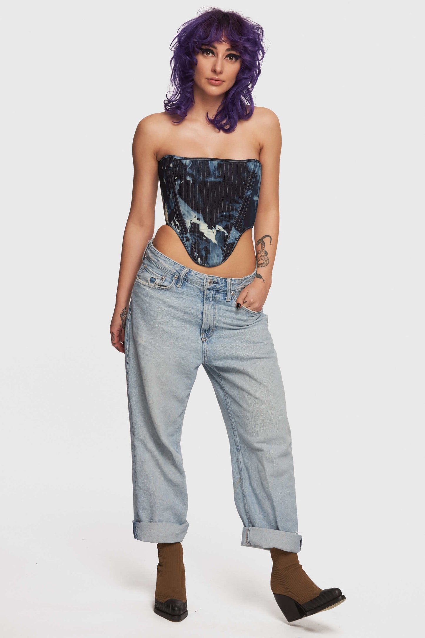 Corset Denim Tie Dye