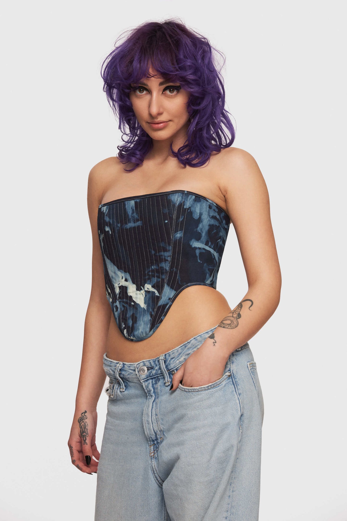 Corset Denim Tie Dye