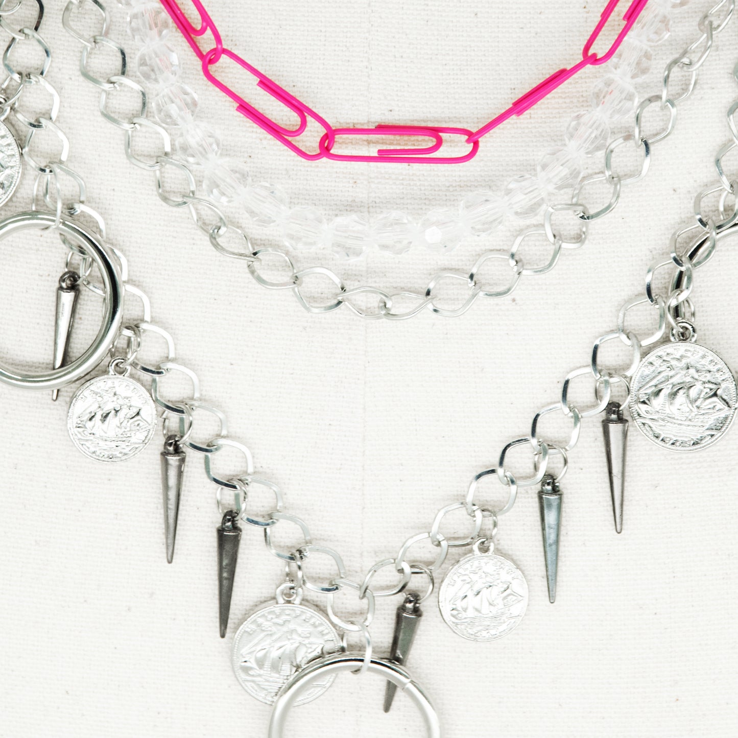 CHOKER SILVER AND PINK