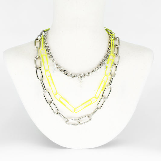 CHOKER SILVER AND YELLOW